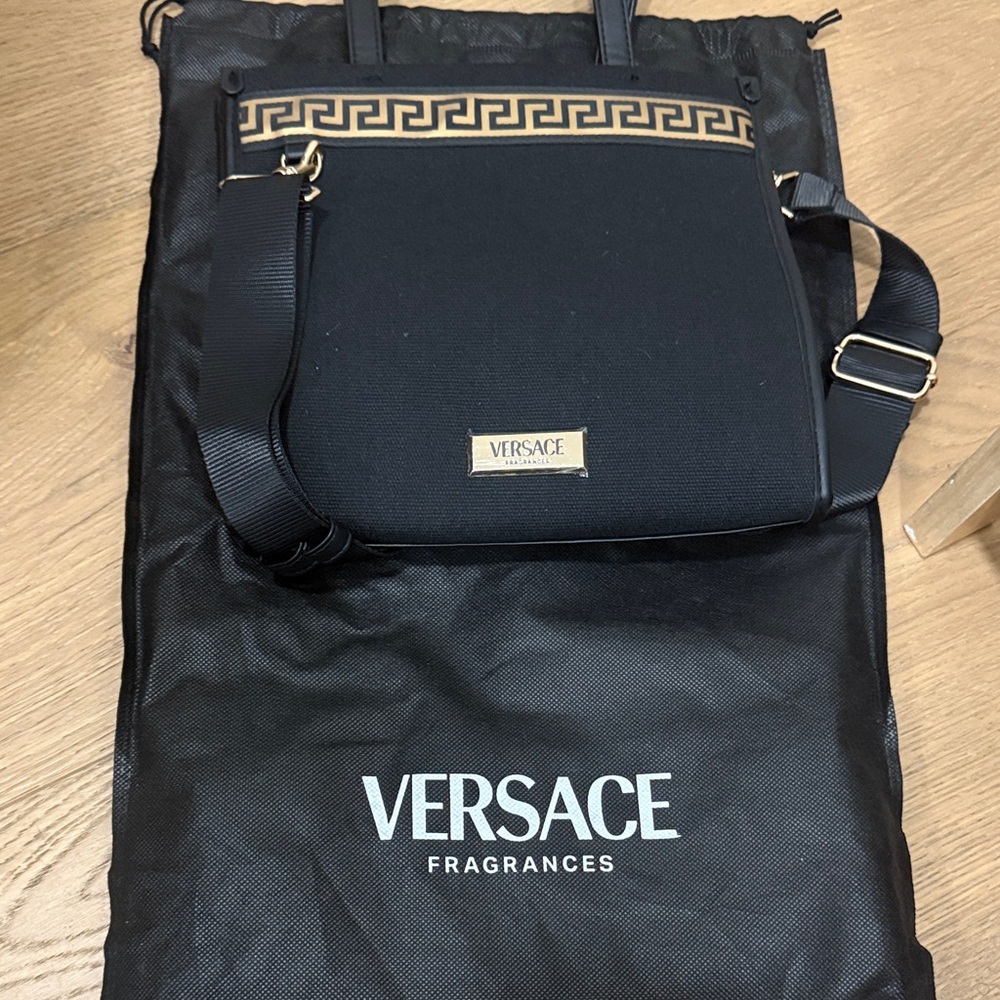 Versace Black and Gold Shoulder Bag